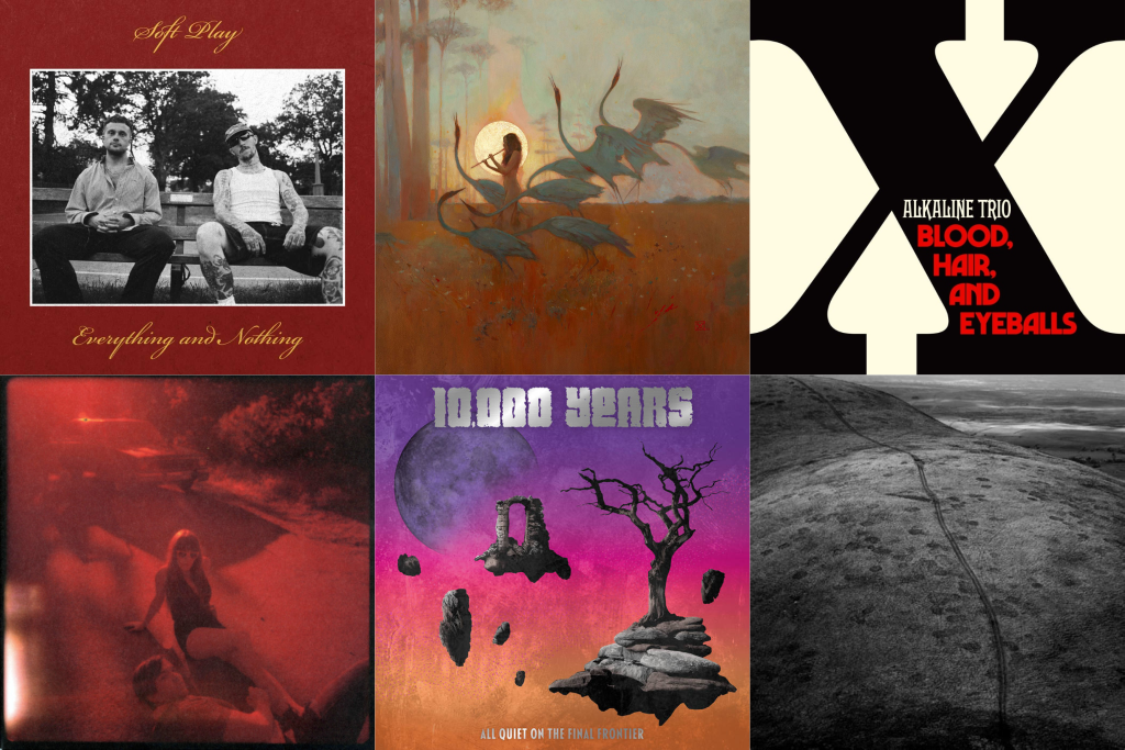 2024 best song album covers Six album covers arranged in a two by three grid. The Albums are; Everything and Nothing, Les Chants de L'Aurore, Blood, Hair and Eyeballs, Jenny & Johnny, All Quite on the Final Frontier and Bounds.